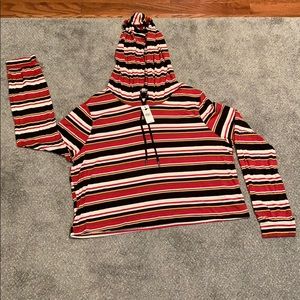 NWT- Express Long Sleeved Hooded Crop Top